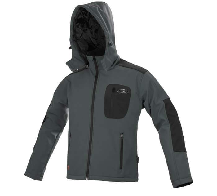 CLASSIC Softshell Kabát, szürke/fekete, szélálló-vízálló