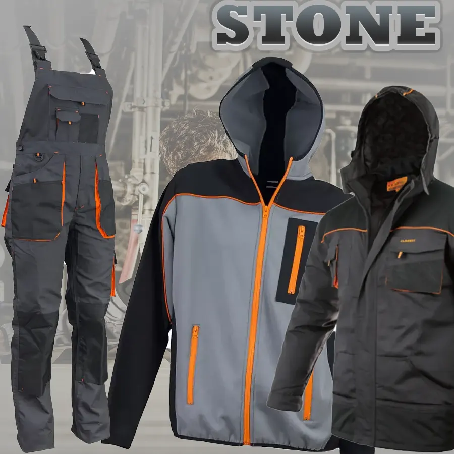 Stone Munkaruha Szett - Bélelt kabát + Pulóver kabát + Kantáros nadrág a