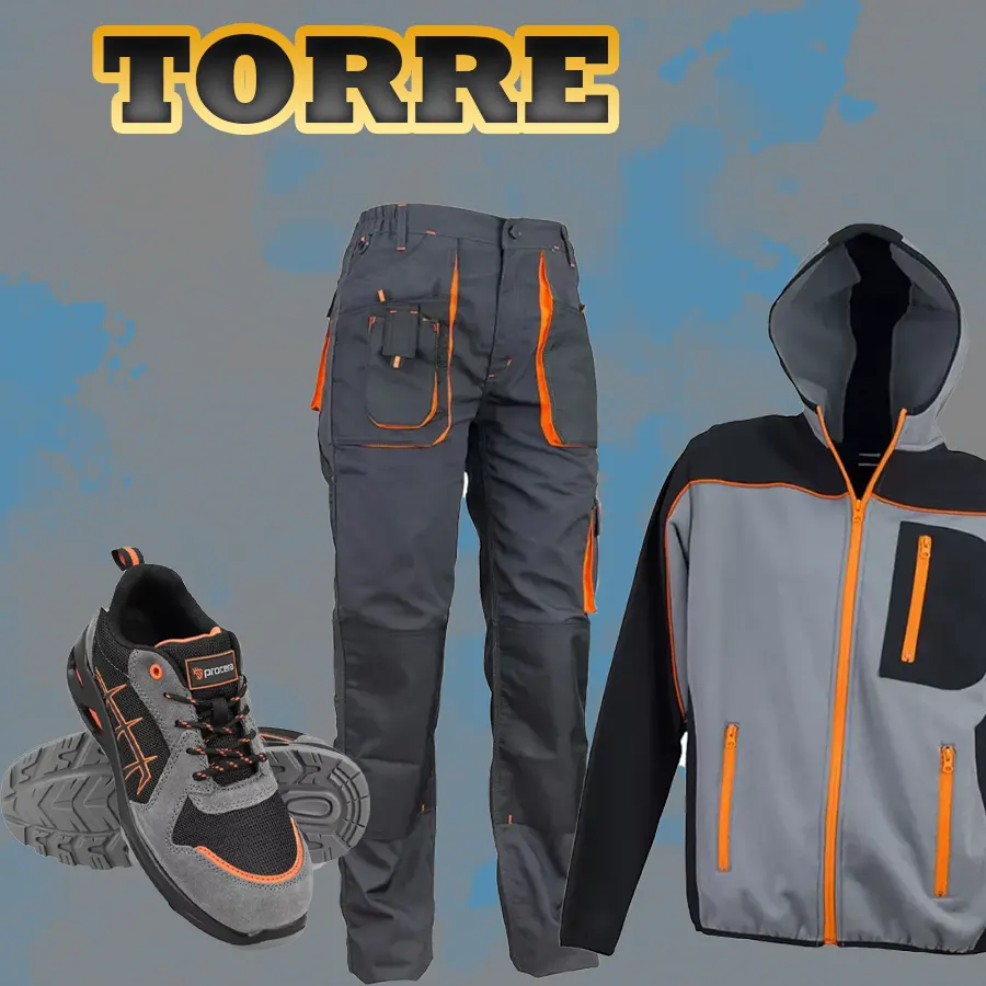 Torre Munkaruha Szett - Bélelt kabát + Pulóver kabát + Kantáros nadrág 