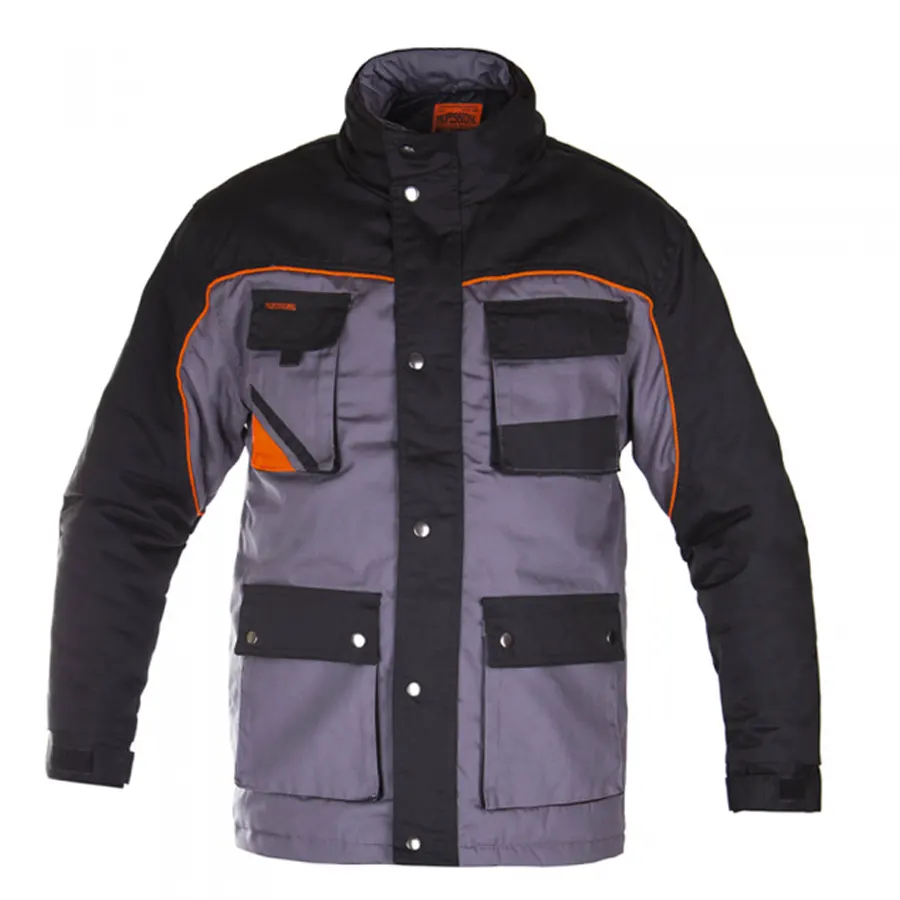 PROFESSIONAL Grey Bélelt Munkavédelmi Kabát, szürke/fekete