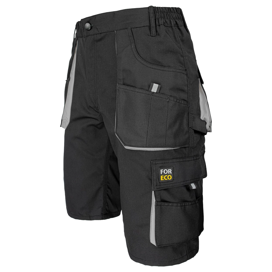 FOR MAN BLACK - GRAY - Munkavédelmi rövidnadrág, fekete/szürke OUTLET