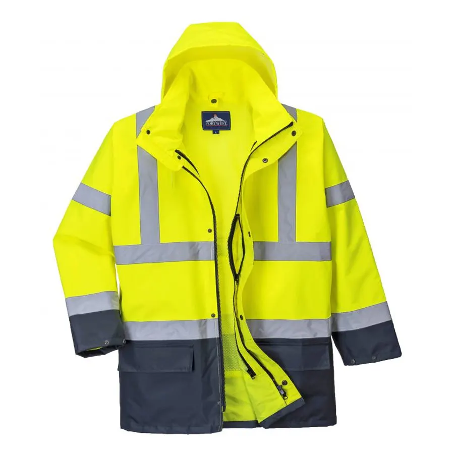 Portwest Essential - Jól láthatósági bélelt kabát, vízálló, 5 az 1-ben OUTLET, S-méret