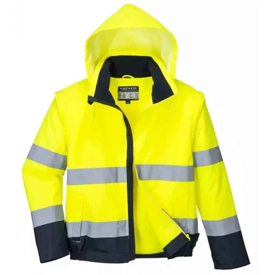 Portwest C464 Essential - Jól láthatósági bélelt kabát, vízálló, 2 az 1-ben OUTLET