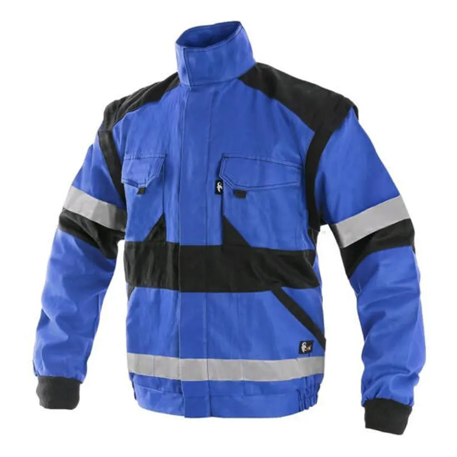 CXS Luxy Bright - Munkavédelmi Kabát, kék/fekete, 100% pamut
