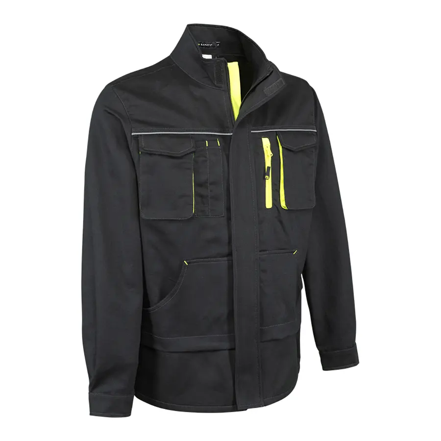 Comfort-JT-B Munkaruha - Munkavédelmi Kabát, fekete/neon sárga