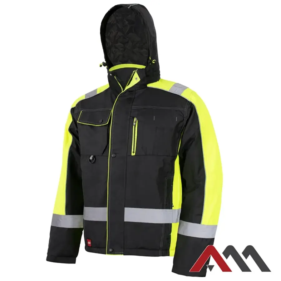 Work Munkaruha - Téli Munkavédelmi kabát fekete/neon sárga