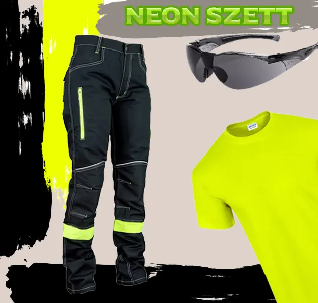 NEON SZETT - Derekas munkásnadrág + póló + szemüveg