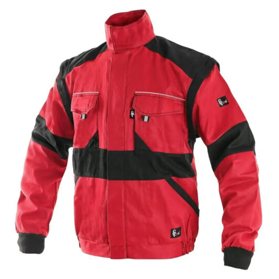 CXS Luxy Eda - Munkavédelmi Kabát, piros/fekete, 100% pamut