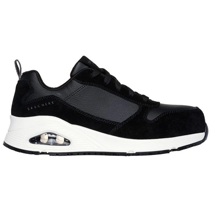 Skechers Uno SR Elainy Női Munkavédelmi cipő (S3, FO, SR, ESD) fekete