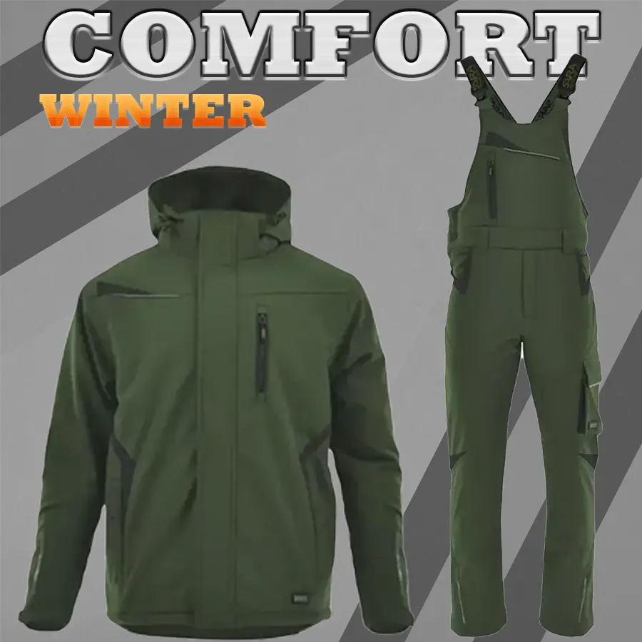 Comfort Winter Téli Munkaruha Szett - Bélelt kantáros munkásnadrág + Bélelt munkáskabát