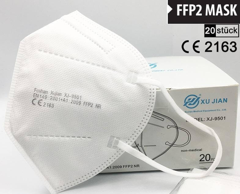 FFP2 szájmaszk - külön csomagolt - EU Certifikációval (50 db) 
