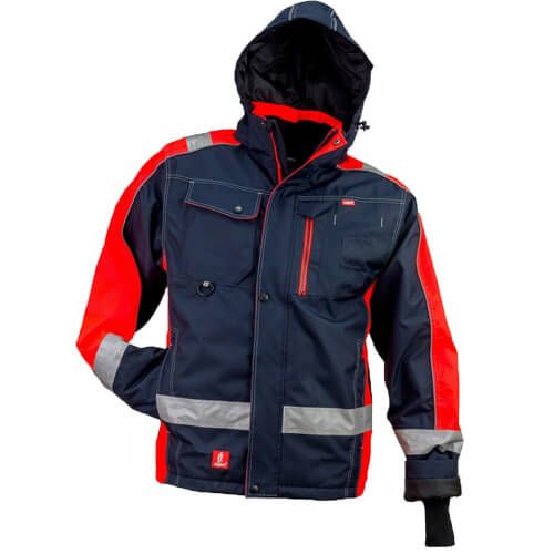 Urgent Téli Munkavédelmi Kabát, kék/piros