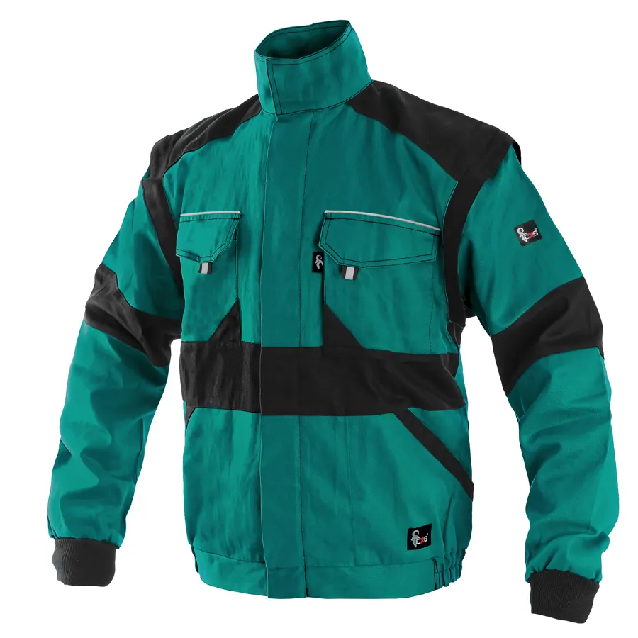 CXS Luxy Eda - Munkavédelmi Kabát, zöld/szürke, 100% pamut