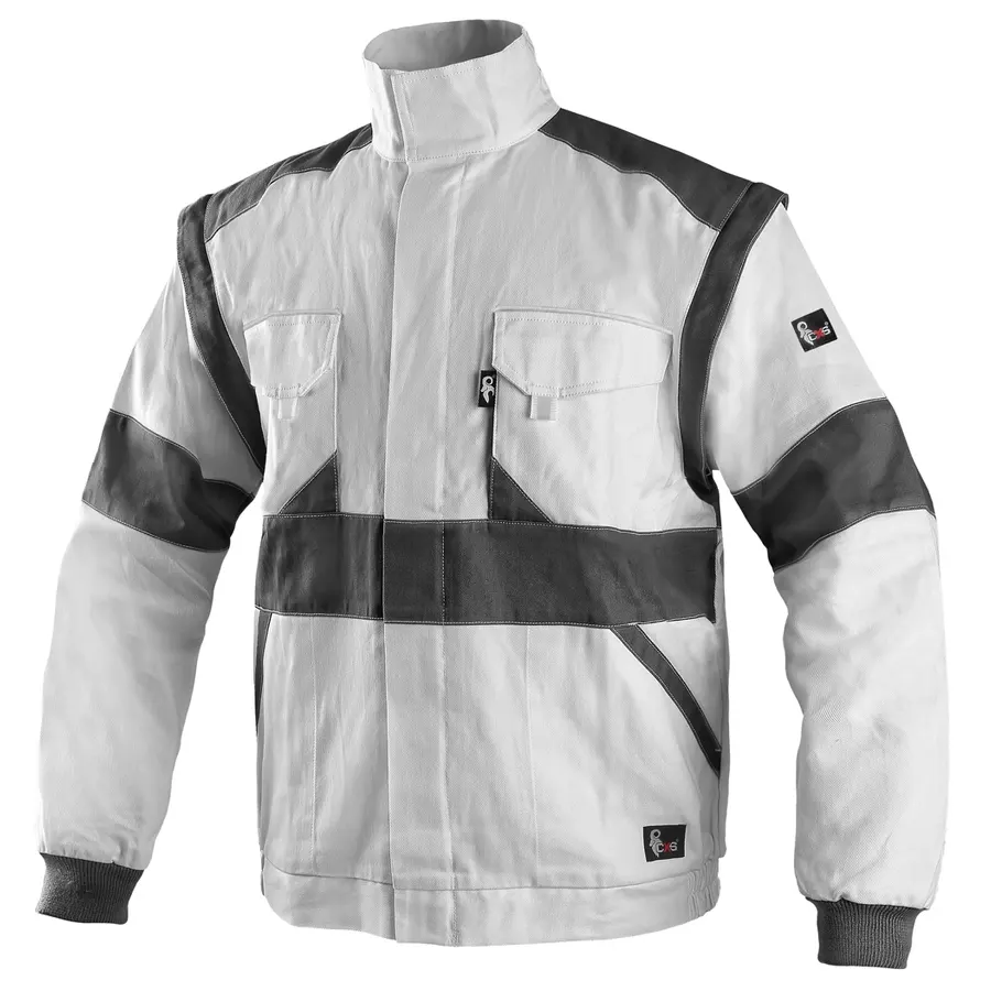 CXS Luxy Eda - Munkavédelmi Kabát, fehér/szürke, 100% pamut