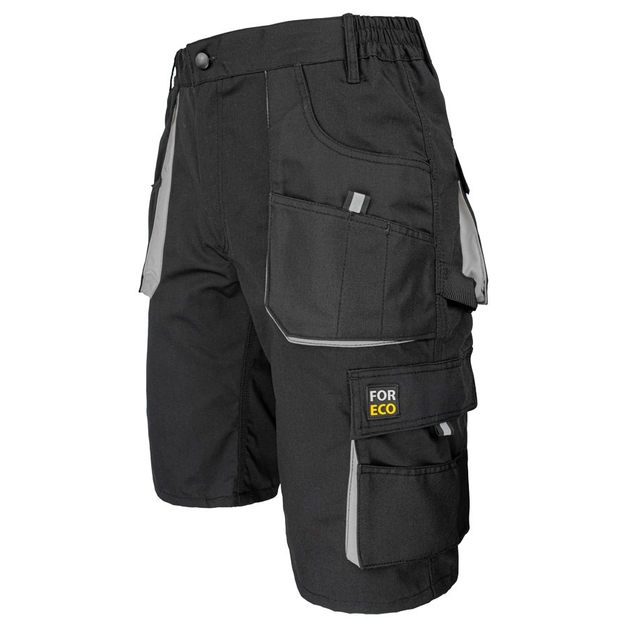 FOR MAN BLACK - GRAY - Munkavédelmi rövidnadrág, fekete/szürke