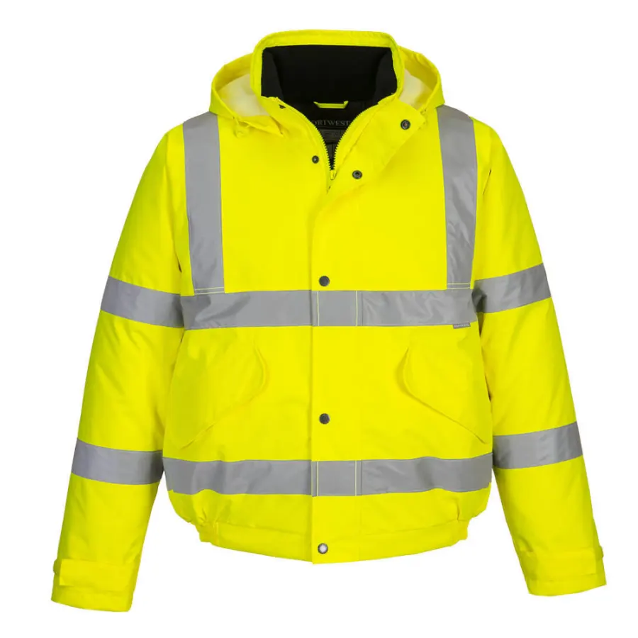 Portwest S463 Láthatósági Munkavédelmi kabát, sárga, kapucnis