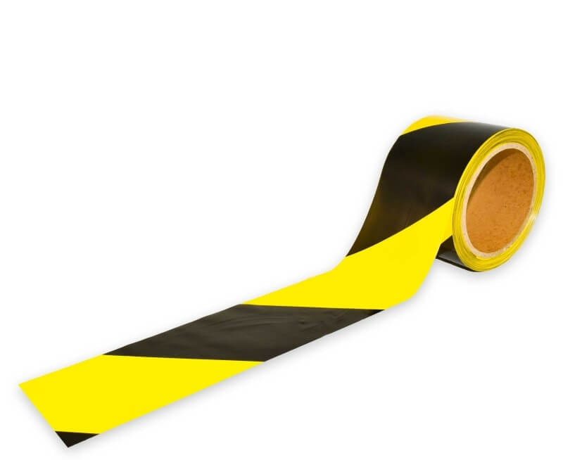 TY 100 - Sárga - Fekete  Jelölőszalag, 100 m, öntapados
