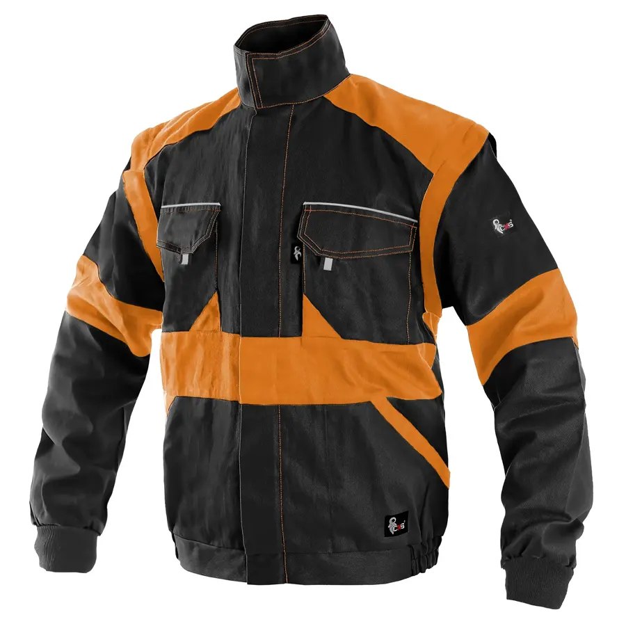 CXS Luxy Eda - Munkavédelmi Kabát, fekete/narancs, 100% pamut