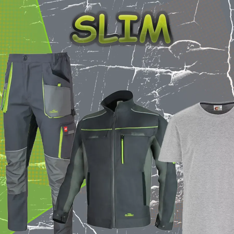 SLIM Munkaruha szett - Derekas munkásnadrág + kabát + póló