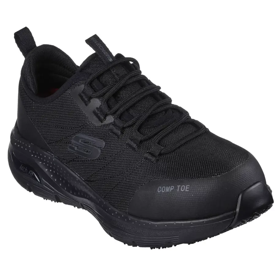 Skechers ARCH FIT SR Ebinal női munkavédelmi cipő, fekete (S3, SRC)