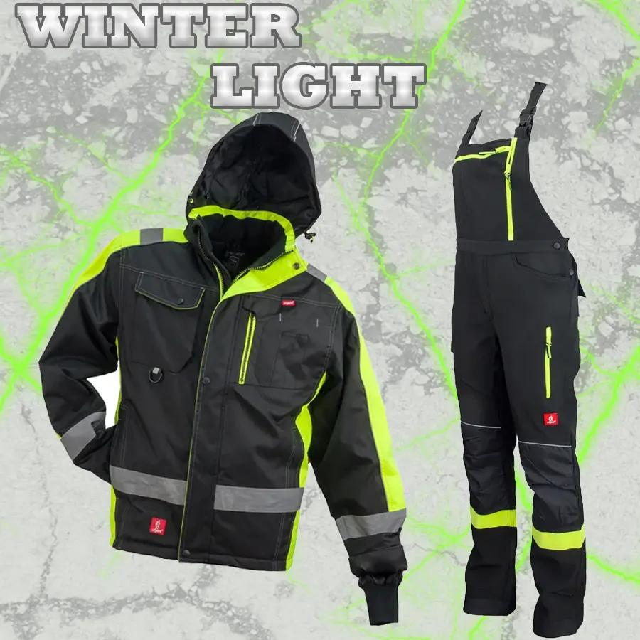 Winter Light Bélelt Munkaruha szett - Téli kabát + téli kantáros munkásnadrág
