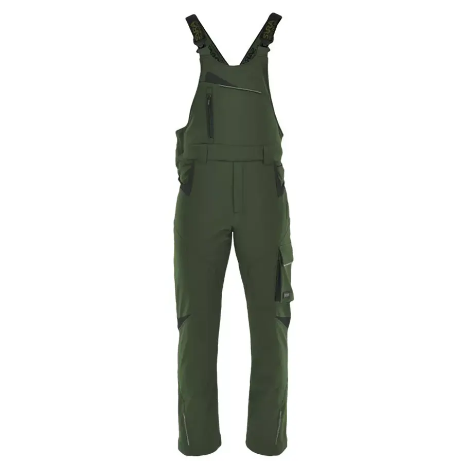 Comfort Sara Olive Winter Bélelt Softshell Kantáros Munkásnadrág, olíva zöld/fekete