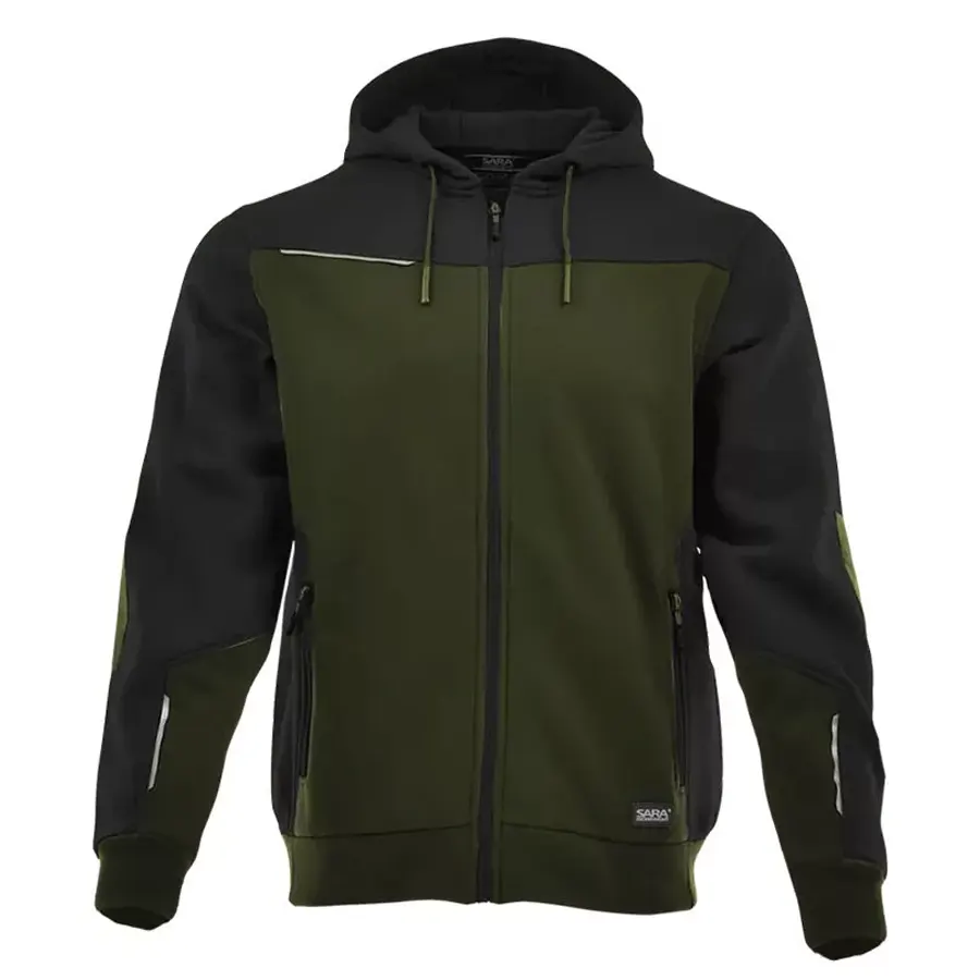 Comfort Sara Olive kapucnis Pulóver, fekete/olíva zöld