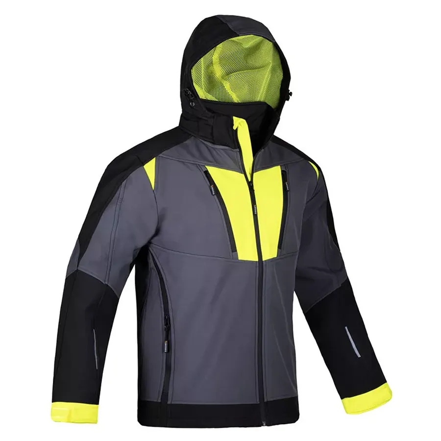 Procera Navigator Téli Softshell Munkáskabát, Szürke/Sárga
