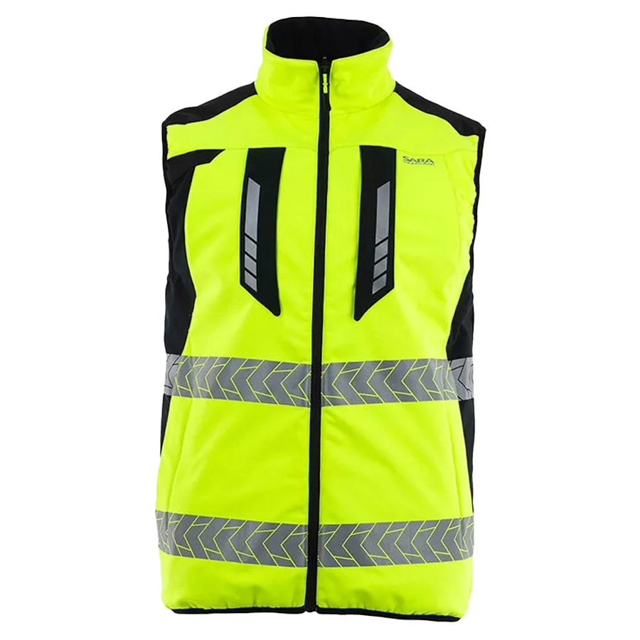 Sara Drogowiec Comfort Plus Kifordítható Láthatósági Mellény, fekete/sárga