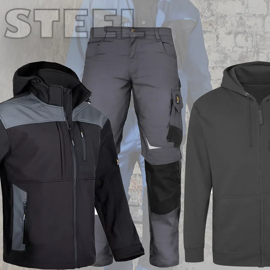 STEEL Munkaruha szett - Téli softshell kabát + derekas munkásnadrág + pulóver