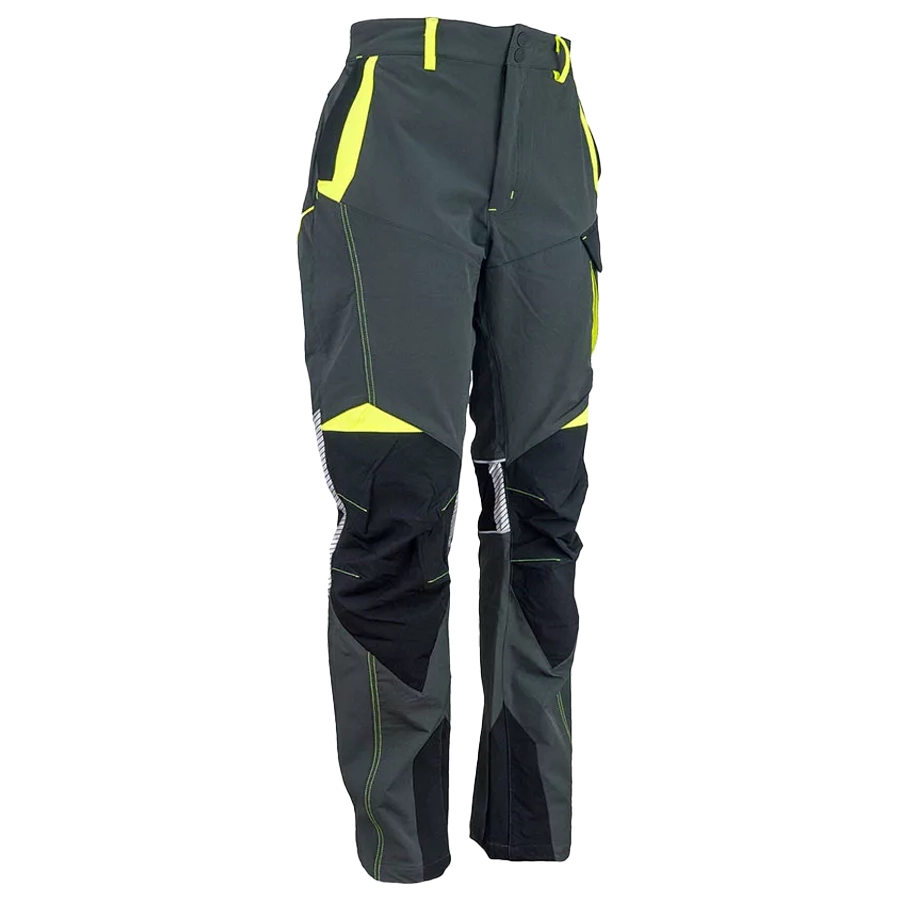 761 Derekas Streccs munkásnadrág, szürke/lime