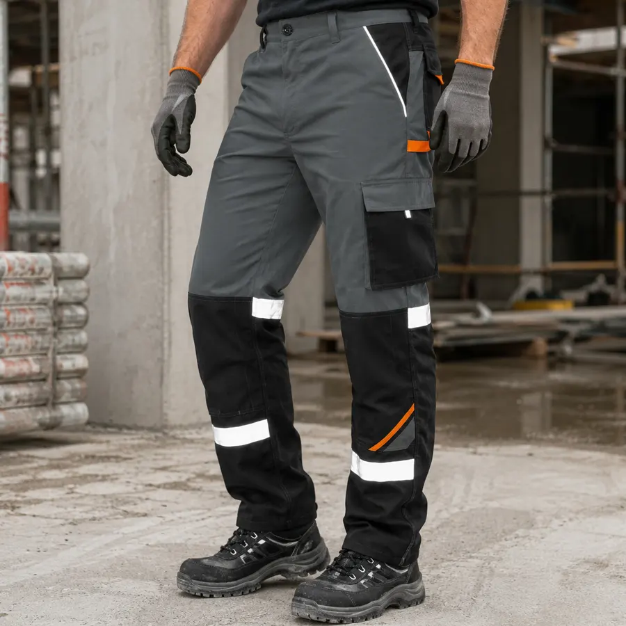 PROFESSIONAL Reflex Grey Derekas Munkásnadrág, fényvisszaverő csíkokkal
