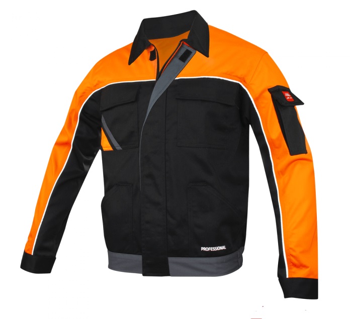PROFESSIONAL Black Munkavédelmi Kabát, fekete/narancssárga