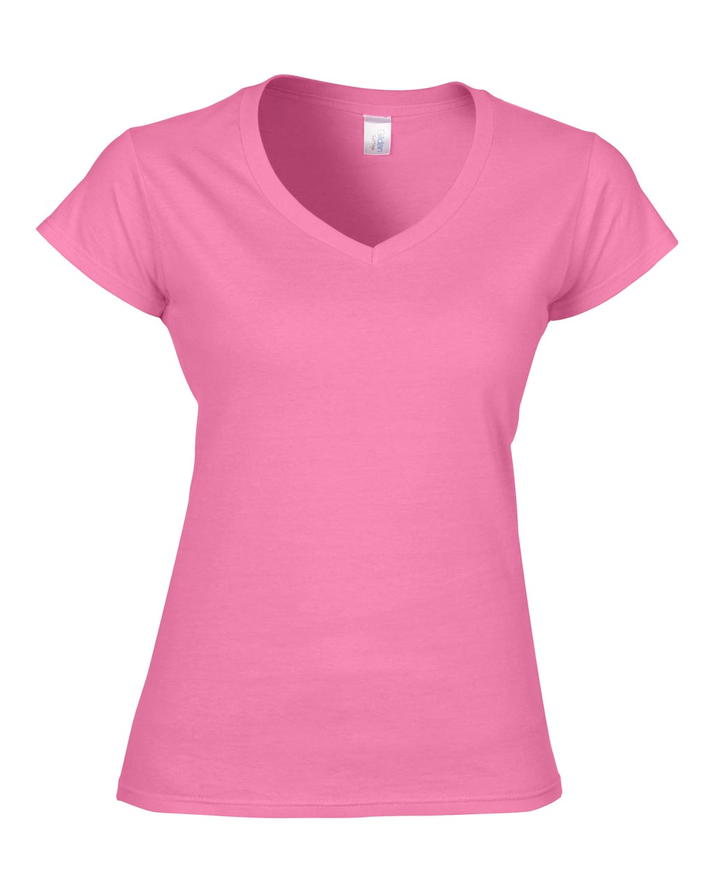 Női V-nyakú póló - Pink, 100% pamut