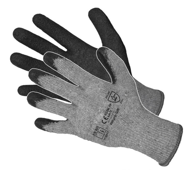 RWgrip Grey/Black - Latex mártott szerelőkesztyű, szürke/fekete 