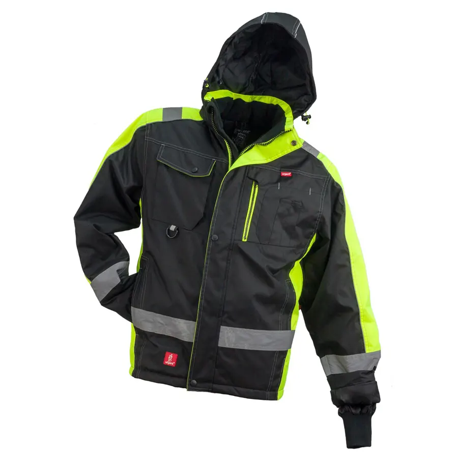 Light - Téli Munkavédelmi Kabát, fekete/NEON sárga
